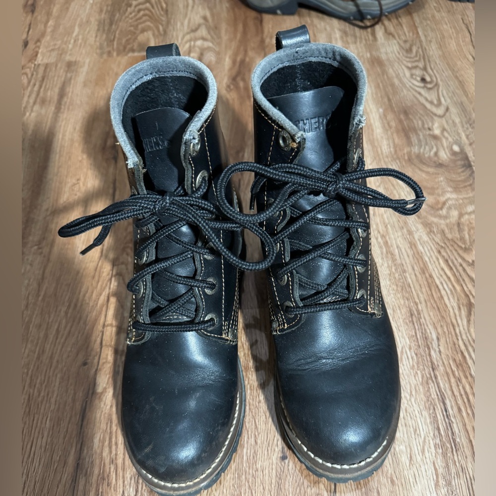 Skechers Black Combat Boots Size 8 Women